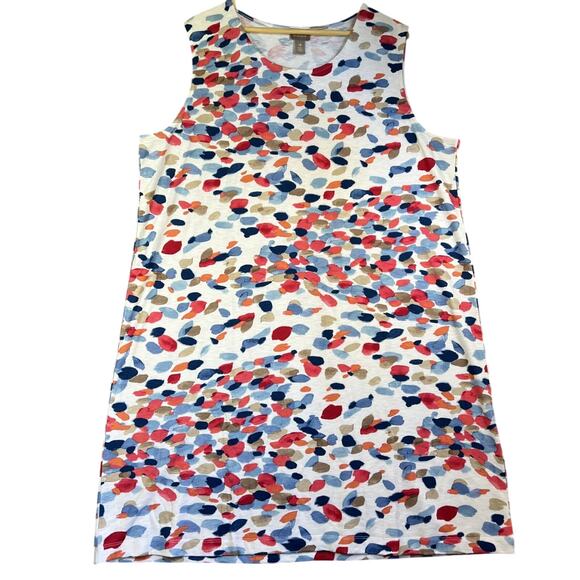 Chico's Dress Size 4/US 20 Multi Color Abstract Sleeveless Boho Tank Knee Length - Picture 1 of 9